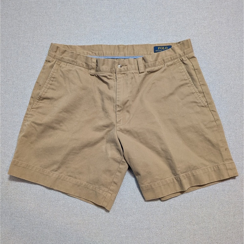Polo Ralph Lauren Men's Khaki Chino Shorts Size 33 Classic Fit Cotton Summer